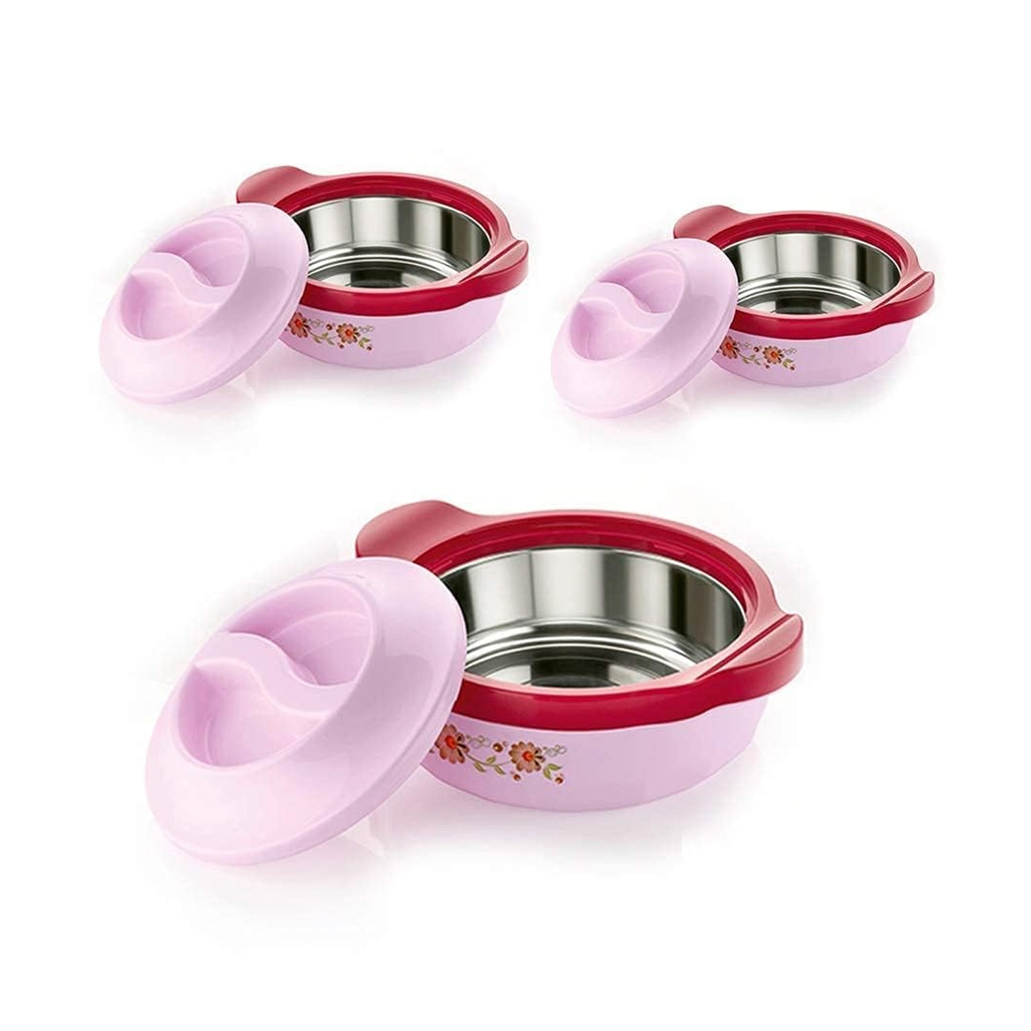 5230 Casserole Set of 3 Premium Casserole Big Size Microwave Safe 3 Pcs Set Floral Print Serve Casserole Set- 800ML,1500 ML and 2500ML DeoDap 5230 Casserole Set of 3 Premium Casserole Big Size Microwave Safe 3 Pcs Set Floral Print Serve Casserole Set- 800ML,1500 ML and 2500ML DeoDap